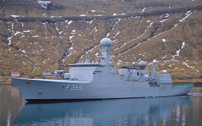 HDMS Vaedderen, F359, Kungliga Danska Flottan, ocean patrol vessel, Thetis-klass, Danska krigsfartyget, F&#228;r&#246;arna