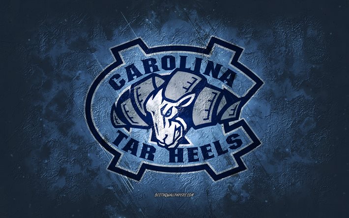 North Carolina Tar Heels, time de futebol americano, fundo vermelho azul, logotipo da Carolina do Norte Tar Heels, arte grunge, NCAA, futebol americano, EUA, emblema de North Carolina Tar Heels