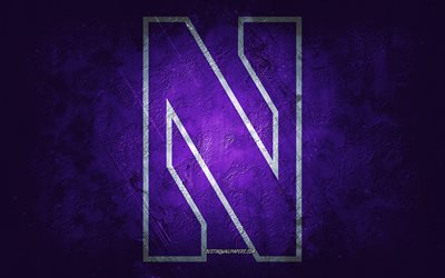 Northwestern Wildcats, American football team, purple background, Northwestern Wildcats logo, grunge art, NCAA, American football, USA, Northwestern Wildcats emblem