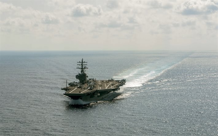 aircraft carrier, USS Ronald Reagan, CVN-76, US Navy, ocean