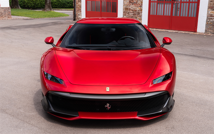 Ferrari SP38, 2018, vista de frente, exterior, sed&#225;n deportivo de lujo, supercar, nueva SP38, italiano de coches deportivos, Ferrari