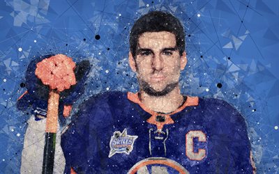 John Tavares, 4k, joueur de hockey Canadien, geometric art, cr&#233;atif, portrait, visage, des Islanders de New York, de la LNH, etats-unis, le hockey