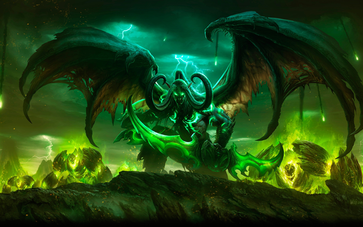 Illidan Stormrage, 4k, guerriero, World of Warcraft, Illidan, WoW, World Of Warcraft Legione