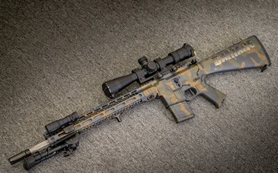 AR-15, American semi-automatic rifle, camouflage, assault rifle, special forces