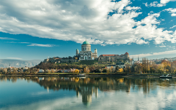 Basilica of St Adalbert, ドナウ川, ハンガリーのランドマーク, Esztergom, Hungaria, 欧州