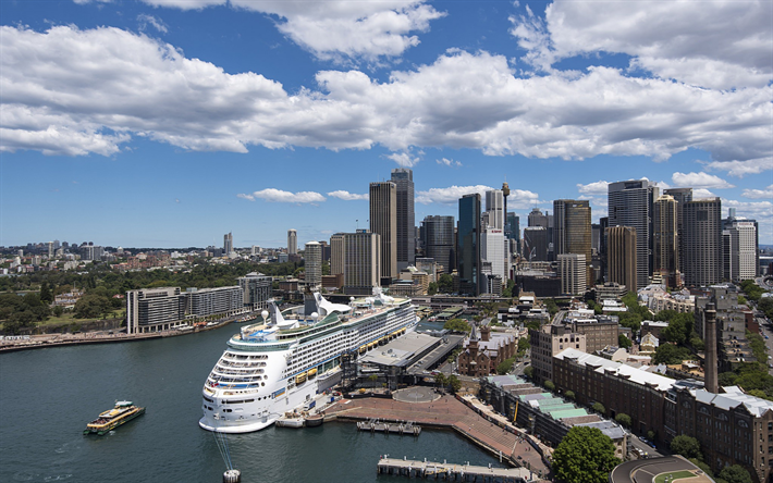 Sydney, la citt&#224;, il porto, la nave da crociera di lusso, estivo, Australia