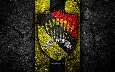 Eyalet Sembilan FC, 4k, logo, Malezya S&#252;per Lig, futbol, siyah taş, Malezya, Negeri Sembilan, asfalt doku, Futbol Kul&#252;b&#252;, FC Eyalet Sembilan