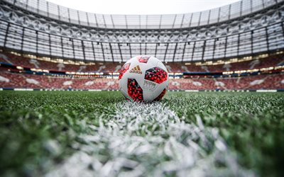 Adidas Telstar 18, terrain de football, herbe, ballon officiel, 2018 la Coupe du Monde FIFA Russie, Luzhniki Stadium, Moscou, Adidas, Russie