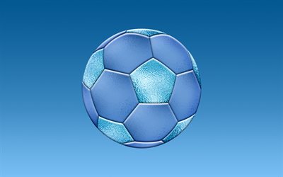 blau fu&#223;ball ball, fu&#223;ball, hintergrund, ball auf blauem hintergrund