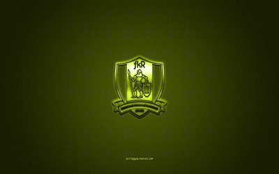 fa siauliai, squadra di calcio lituana, logo verde, sfondo verde in fibra di carbonio, a lyga, calcio, siauliai, lituania, logo fa siauliai
