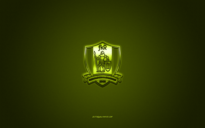 fa siauliai, club de football lituanien, logo vert, fond vert en fibre de carbone, a lyga, football, siauliai, lituanie, logo fa siauliai