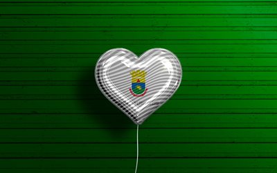 I Love Belo Horizonte, 4k, realistic balloons, green wooden background, Day of Belo Horizonte, brazilian cities, flag of Belo Horizonte, Brazil, balloon with flag, cities of Brazil, Belo Horizonte flag, Belo Horizonte