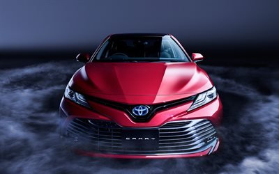 Toyota Camry, 2018, Hybride, vue de Face, berline, Japonais, Toyota