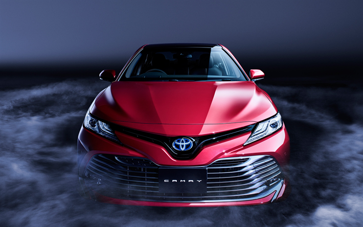 Toyota Camry, 2018, Hybrid, Front view, sedan, Japanese cars, Toyota