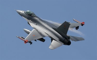 F-16 Fighting Falcon, General Dynamics, American fighter, US Air Force, USA, F-16, military aircraft