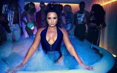 las superestrellas, Demi Lovato, bella mujer, 2017, 4k, actriz, cantante