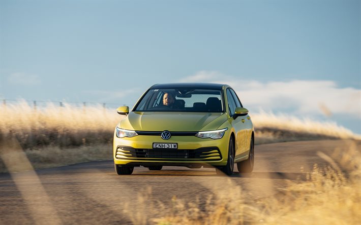 Volkswagen Golf Life, 4k, rodovia, 2021 carros, AU-spec, 2021 Volkswagen Golf, carros alem&#227;es, Volkswagen