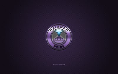 Orlando Pride, American soccer club, NWSL, purple logo, purple carbon fiber background, National Womens Soccer League, football, Orlando, USA, Orlando Pride logo