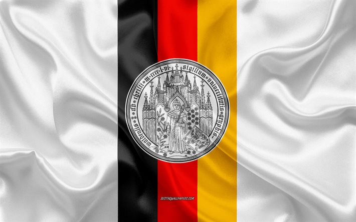 universit&#228;t greifswald emblem, deutsche flagge, logo der universit&#228;t greifswald, greifswald, deutschland, universit&#228;t greifswald