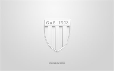 Gimnasia y Esgrima de Mendoza, luova 3D-logo, valkoinen tausta, Argentiinan jalkapallojoukkue, Primera B Nacional, Mendoza, Argentiina, 3d-taide, jalkapallo, Gimnasia y Esgrima de Mendoza 3D-logo