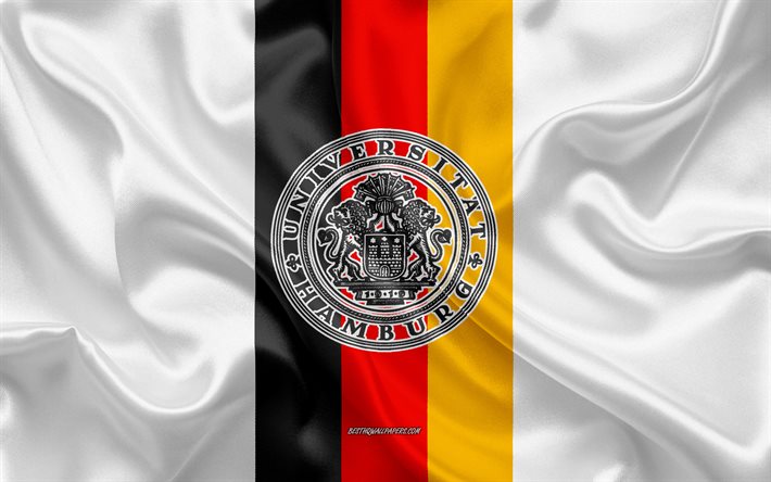 Embl&#232;me de l&#39;Universit&#233; de Hambourg, drapeau allemand, logo de l&#39;Universit&#233; de Hambourg, Hambourg, Allemagne, Universit&#233; de Hambourg