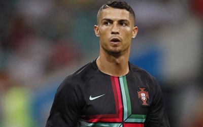 Cristiano Ronaldo, 4k, Portugal national football team, star, portrait, Portuguese football player, Juventus