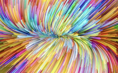 4k, موجات متعددة الألوان, موجات ملونة, قوس قزح, الفن التجريدي, الإبداعية, ماك موهافي, مجردة موجات