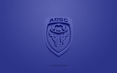 AD San Carlos, creative 3D logo, blue background, Liga FPD, 3d emblem, Costa Rican football club, San Carlos, Costa Rica, football, AD San Carlos 3d logo