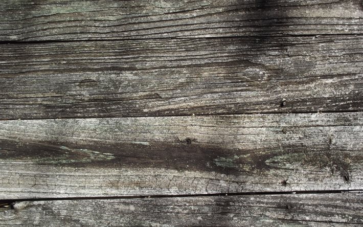 灰色の木製の背景, 4k, マクロ, 水平方向の木製のテクスチャ, 木の板, 木製の背景, 木製の板, 灰色の背景, 木製のテクスチャ
