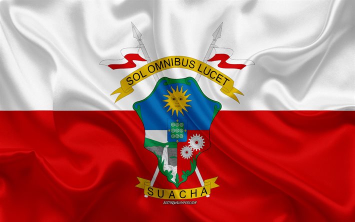 Soacha bayrağı, 4k, ipek doku, Soacha, Kolombiya şehri, Kolombiya