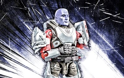 4k, commander zavala, grunge-kunst, destiny, titan vanguard of the tower, blaue abstrakte strahlen, commander zavala destiny
