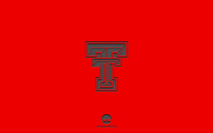 Texas Tech Red Raiders, kırmızı arka plan, Amerikan futbol takımı, Texas Tech Red Raiders amblemi, NCAA, Texas, ABD, Amerikan Futbolu, Texas Tech Red Raiders logosu