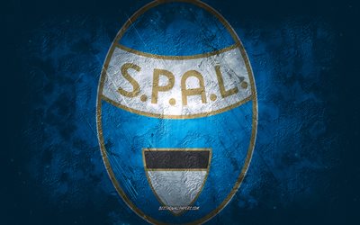 سبال, فريق كرة القدم الإيطالي, الخلفية الزرقاء, شعار SPAL, فن الجرونج, السيري بي, كرة القدم, إيطاليا