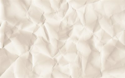 white crumpled paper, 4K, macro, paper backgrounds, crumpled paper textures, white backgrounds, old paper background