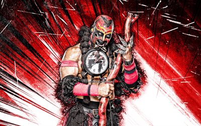4k, The Boogeyman, art grunge, lutteur am&#233;ricain, WWE, rayons abstraits rouges, Marty Wright, lutte, lutteurs, The Boogeyman 4K