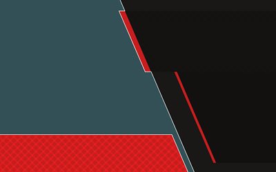 material design, 4k, gray and black, geometric shapes, gray backgrounds, red lines, geometric art, creative, background with lines