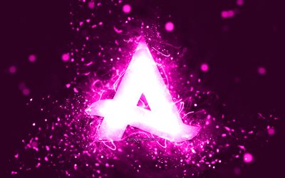 Afrojack purple logo, 4k, dutch DJs, purple neon lights, creative, purple abstract background, Nick van de Wall, Afrojack logo, music stars, Afrojack