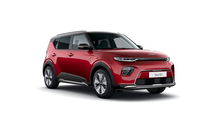 2021, Kia Soul EV Maxx, vista frontale, esterno, nuovo rosso Soul EV, versione UK, auto elettriche, Kia