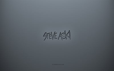スティーブ・アオキのロゴ, 灰色の創造的な背景, スティーブ・アオキのエンブレム, 灰色の紙の質感, スティーブ・アオキ, 灰色の背景, スティーブアオキ3Dロゴ