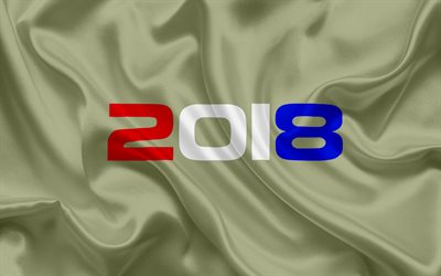 2018 Year, France, flag of France, 2018 concepts, the New Year