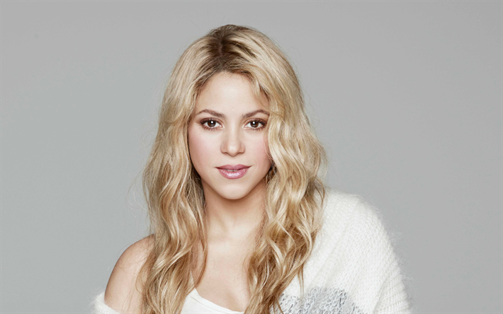 Shakira, 4k, superstars, beauty, american singer, blonde