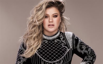 Kelly Clarkson, American singer, portrait, blonde, famous american