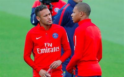 Neymar Jr, football, Kylian Mbappe, Paris Saint-Germain, France, football players, PSG