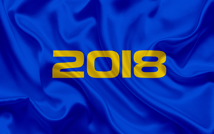2018 Year, blue 2018 concepts, New Year, 2018 concepts