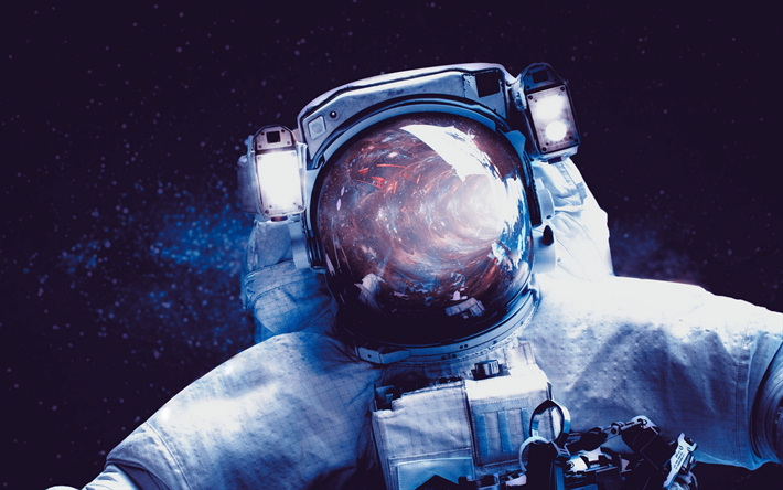 astronauta, open space, maschera, stazione spaziale, l&#39;astronauta tuta
