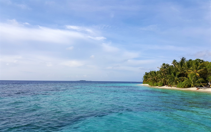 Malediivit, ocean, trooppisia saaria, k&#228;mmenet, kes&#228;ll&#228;, Malediivien tasavallan