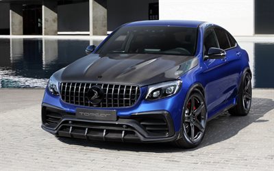 Mercedes-Benz GLC Coupe, AMG, 2018, sports crossover, sports cars, tuning GLC, front view, Inferno, TopCar, Mercedes