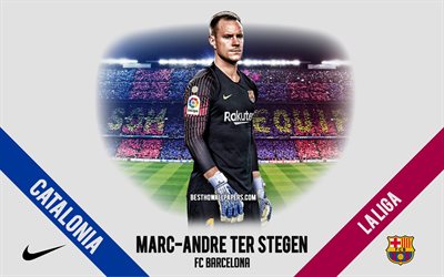 Marc-Andre ter Stegen, FC Barcelona, portrait, German footballer, goalkeeper, 2020 Barcelona uniform, La Liga, Spain, FC Barcelona footballers 2020, football, Camp Nou