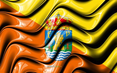 Benalmadena Flag, 4k, Cities of Spain, Europe, Flag of Benalmadena, 3D art, Benalmadena, Spanish cities, Benalmadena 3D flag, Spain