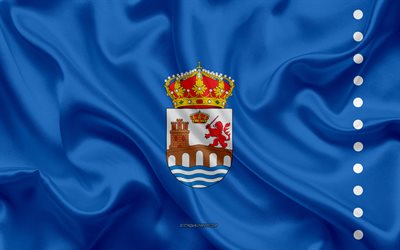 Ourense Flag, 4k, silk texture, silk flag, Spanish province, Ourense, Spain, Europe, Flag of Ourense, flags of Spanish provinces